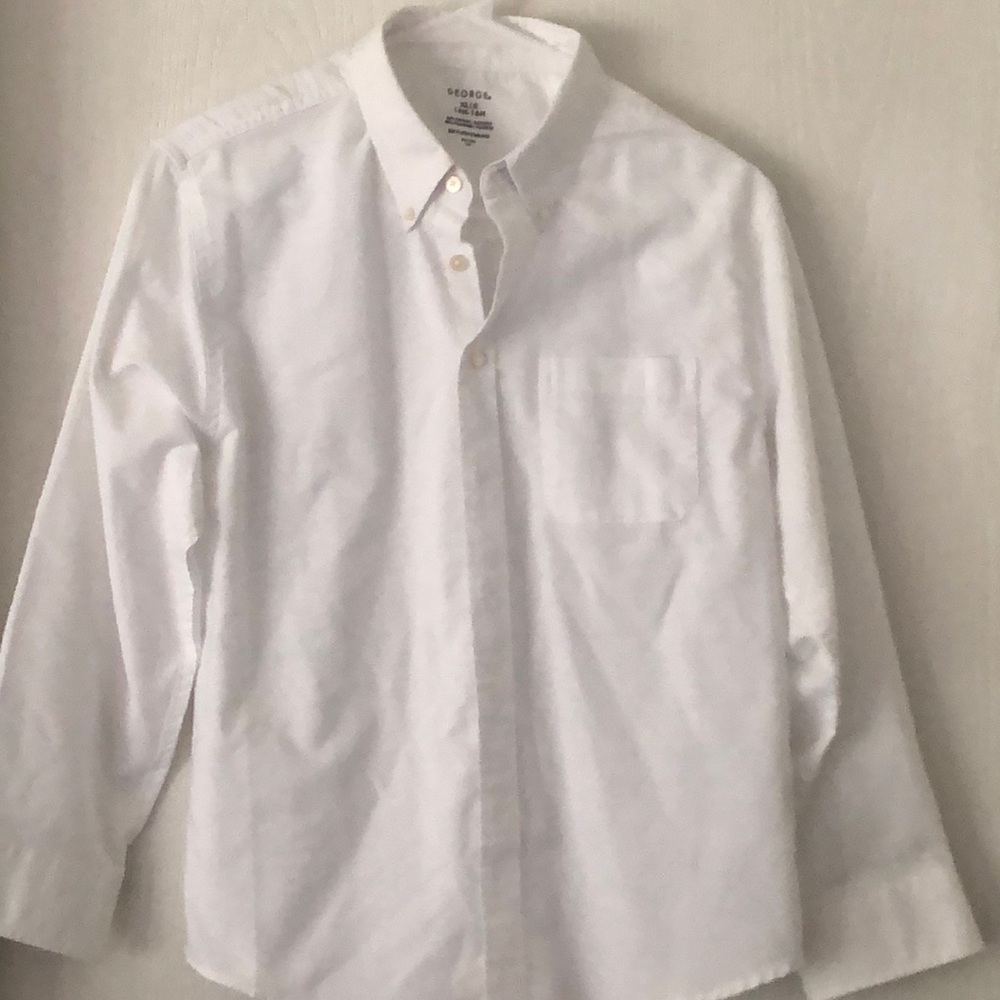 Boys white button down shirt